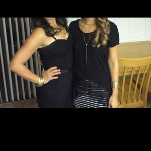 Black front high low hem top with lace.